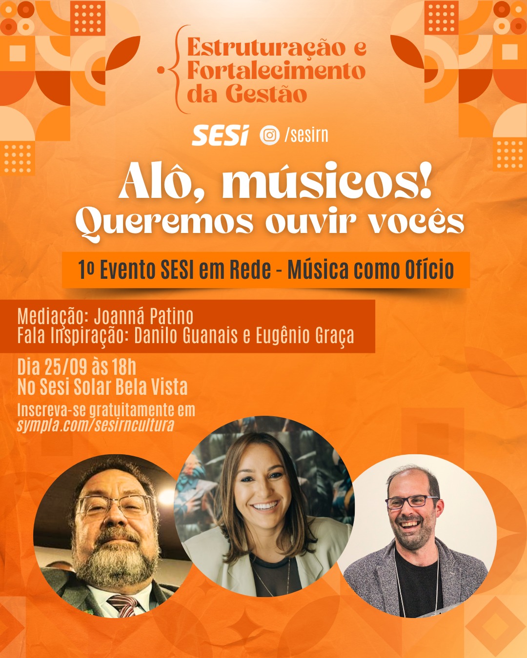 1º evento do SESI em Rede traz o tema “Música como Ofício” e acontece ainda neste mês