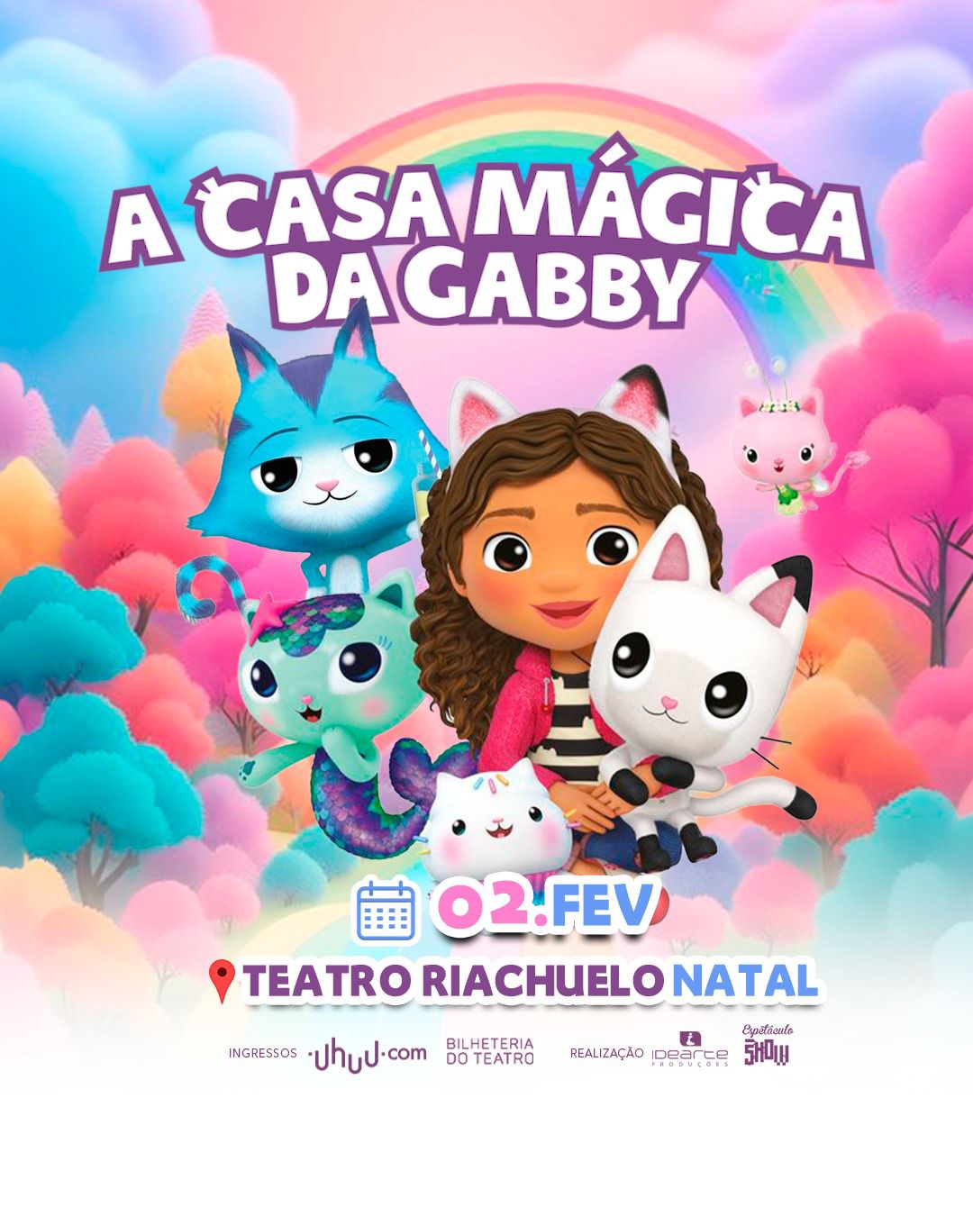 “A Casa Mágica da Gabby” acontece no dia 2 de fevereiro no Teatro Riachuelo