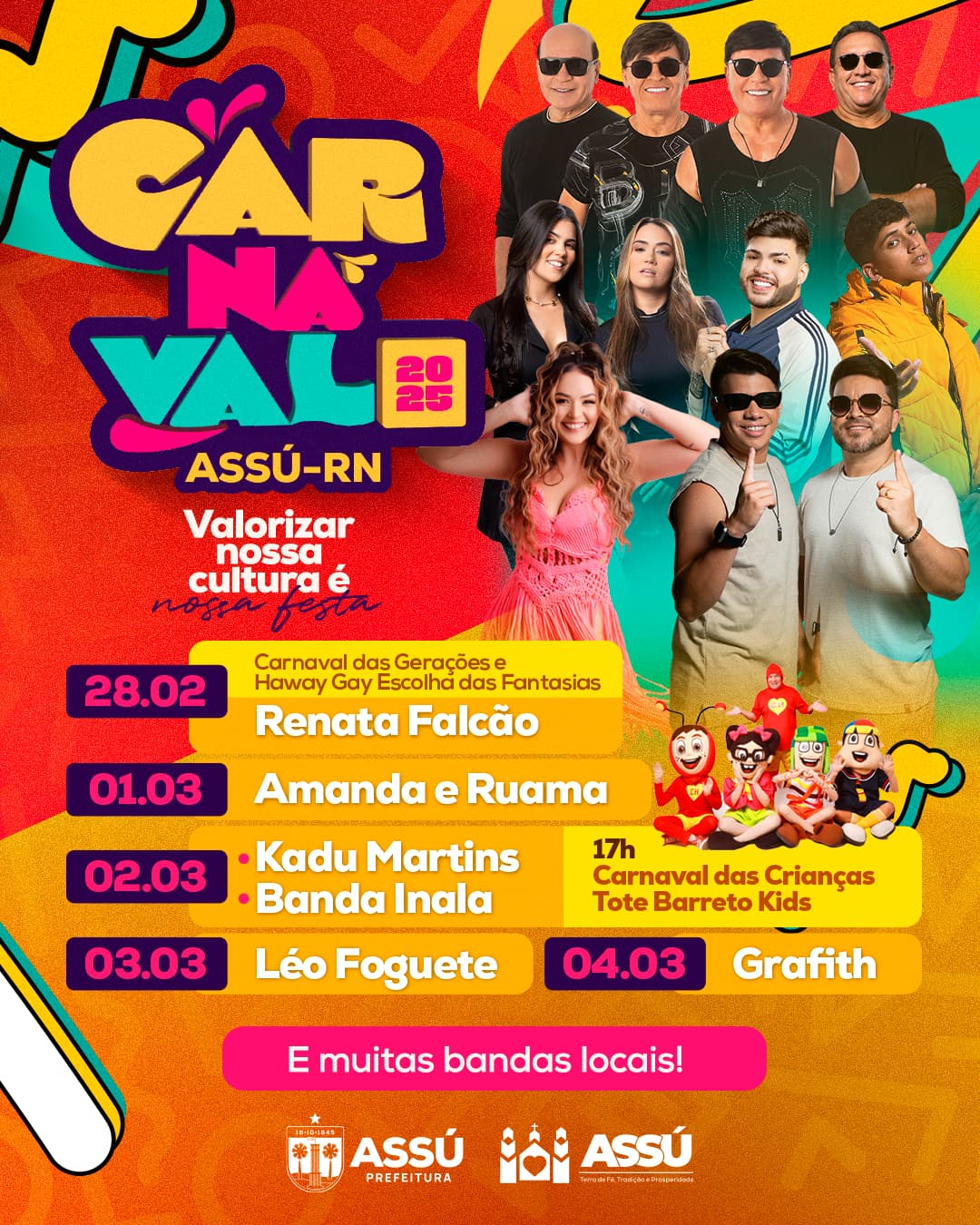 Carnaval de Assú 2025 tem programação ampliada e novas atrações