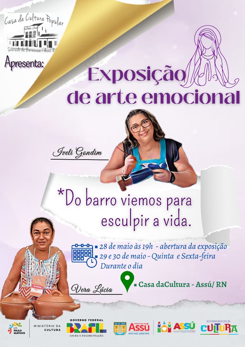 Assú: Casa de Cultura Popular acolherá Exposição de Arte Emocional de 28 a 30 deste mês
