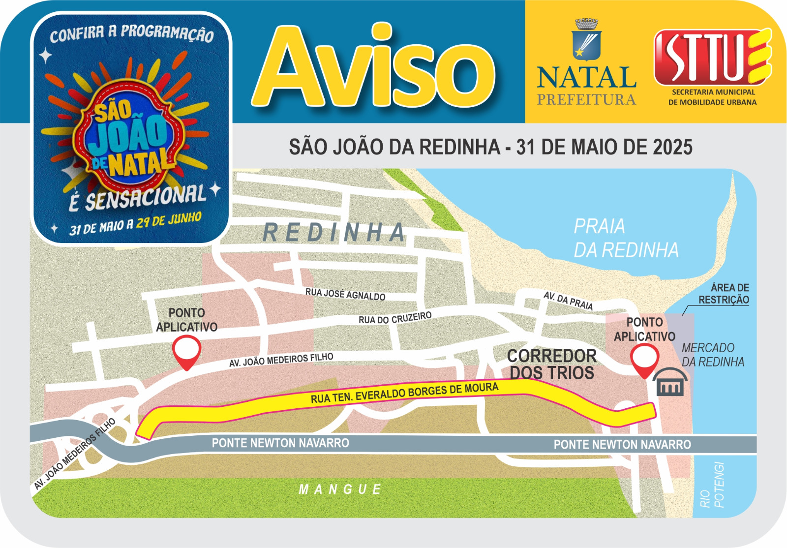 STTU define operação especial de trânsito para cobrir o São João de Natal
