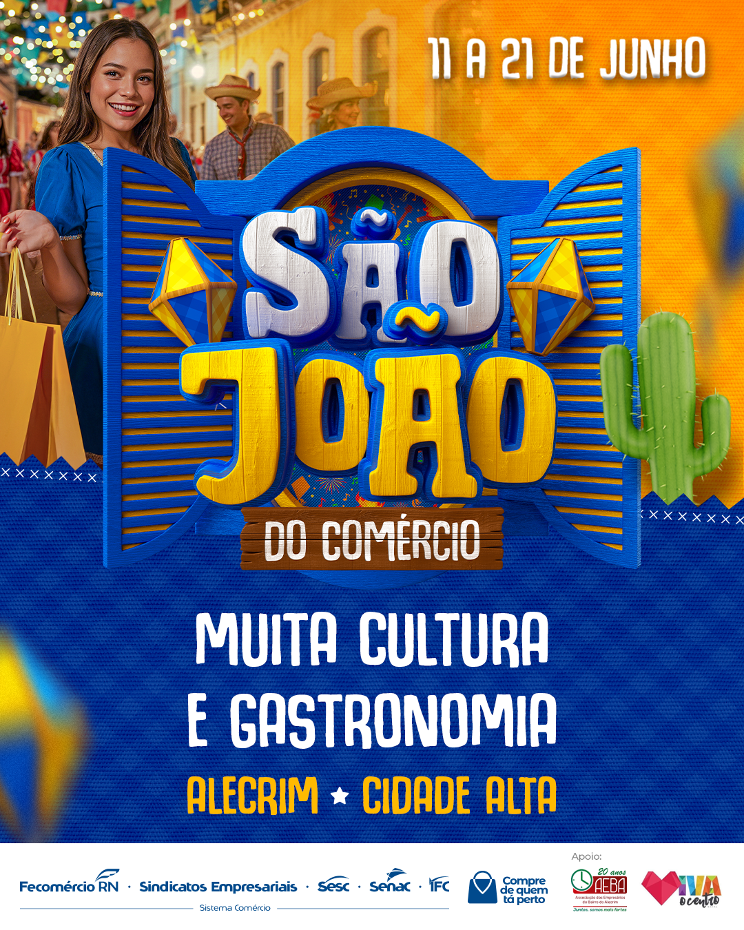 São João do Comércio 2025 abre programação com cortejo de quadrilha na Rua João Pessoa