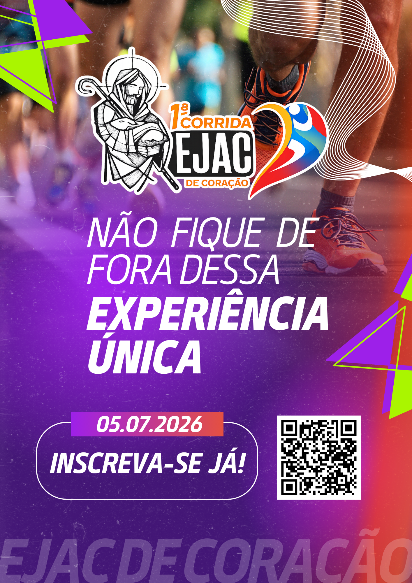 1ª Corrida EJAC de Coração promete reunir 3 mil pessoas na Via Costeira com fé, esporte e integração