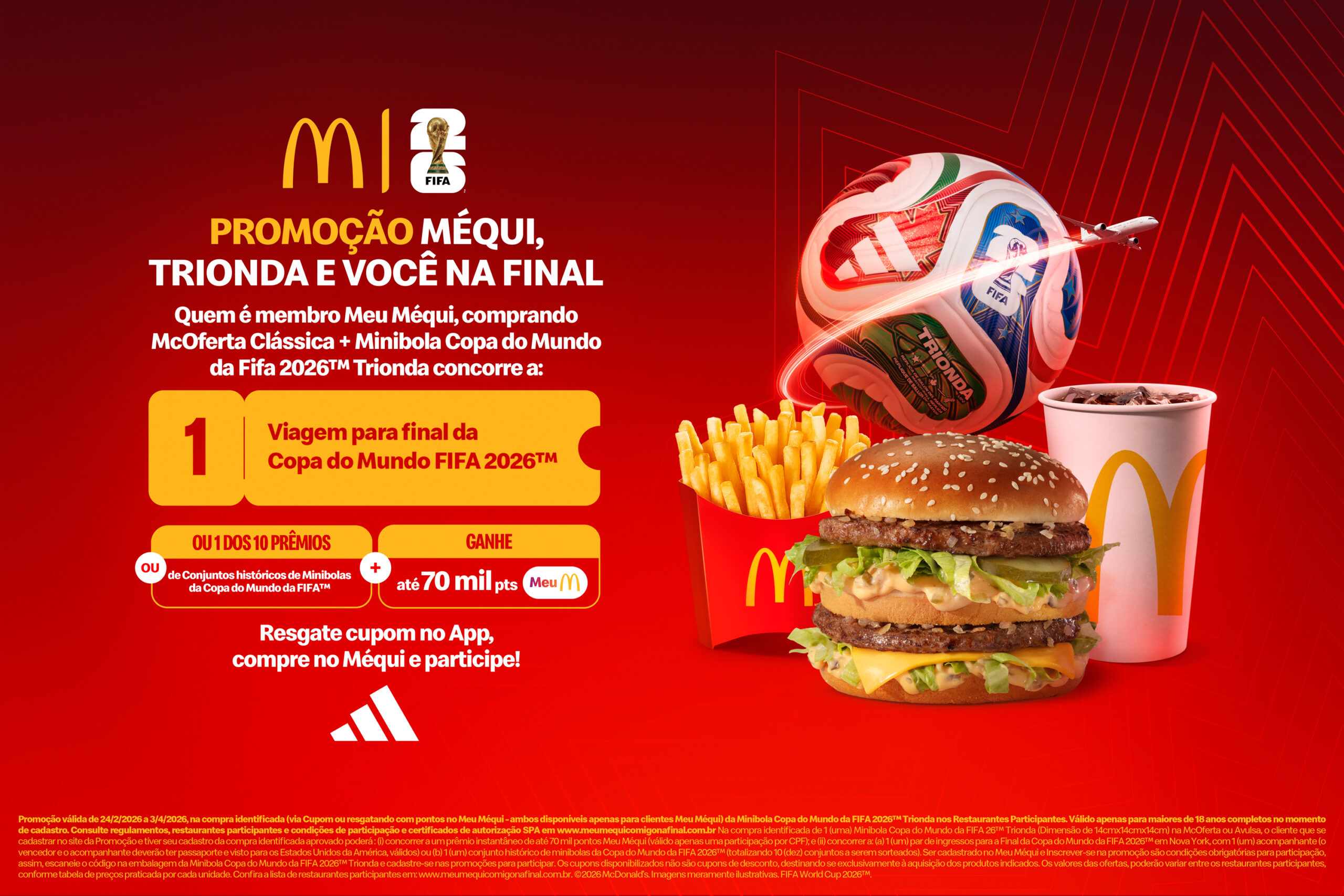 Promoção exclusiva para clientes Meu Méqui pode levar fãs à final da Copa do Mundo da FIFA 2026