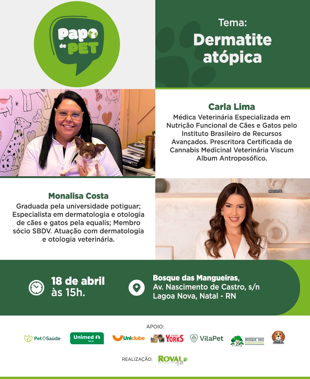 Bosque das Mangueiras recebe encontro “Papo de Pet” no próximo dia 18