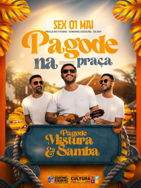 Pagode na Praça movimenta a cidade de Coronel Ezequiel nesta sexta-feira (1)