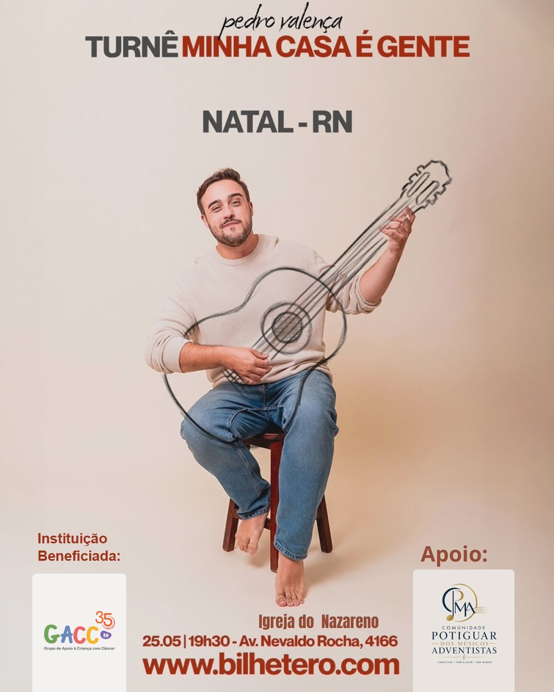 Cantor Pedro Valença apresenta seu show “Minha casa é gente” nesta segunda (25) em Natal