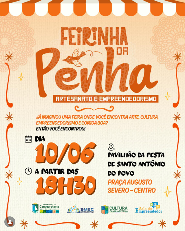 Feirinha da Penha acontece no dia 10 de junho em Canguaretama