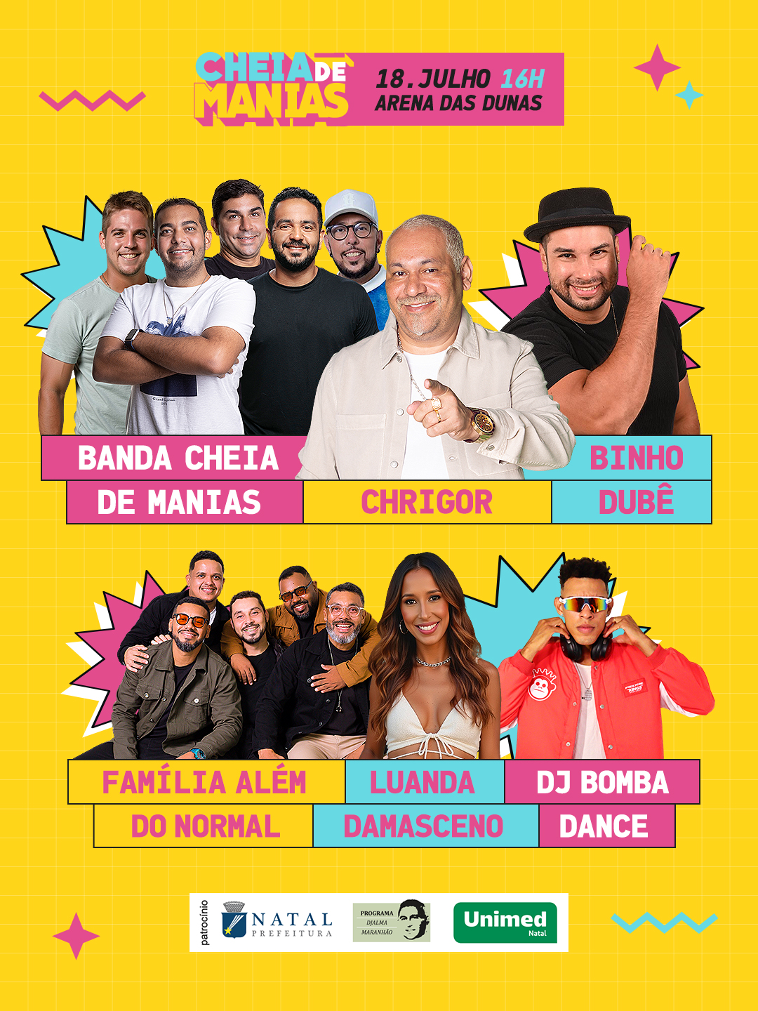 Cheia de Manias traz Chrigor e grandes nomes do samba, hoje (18) no Arena das Dunas