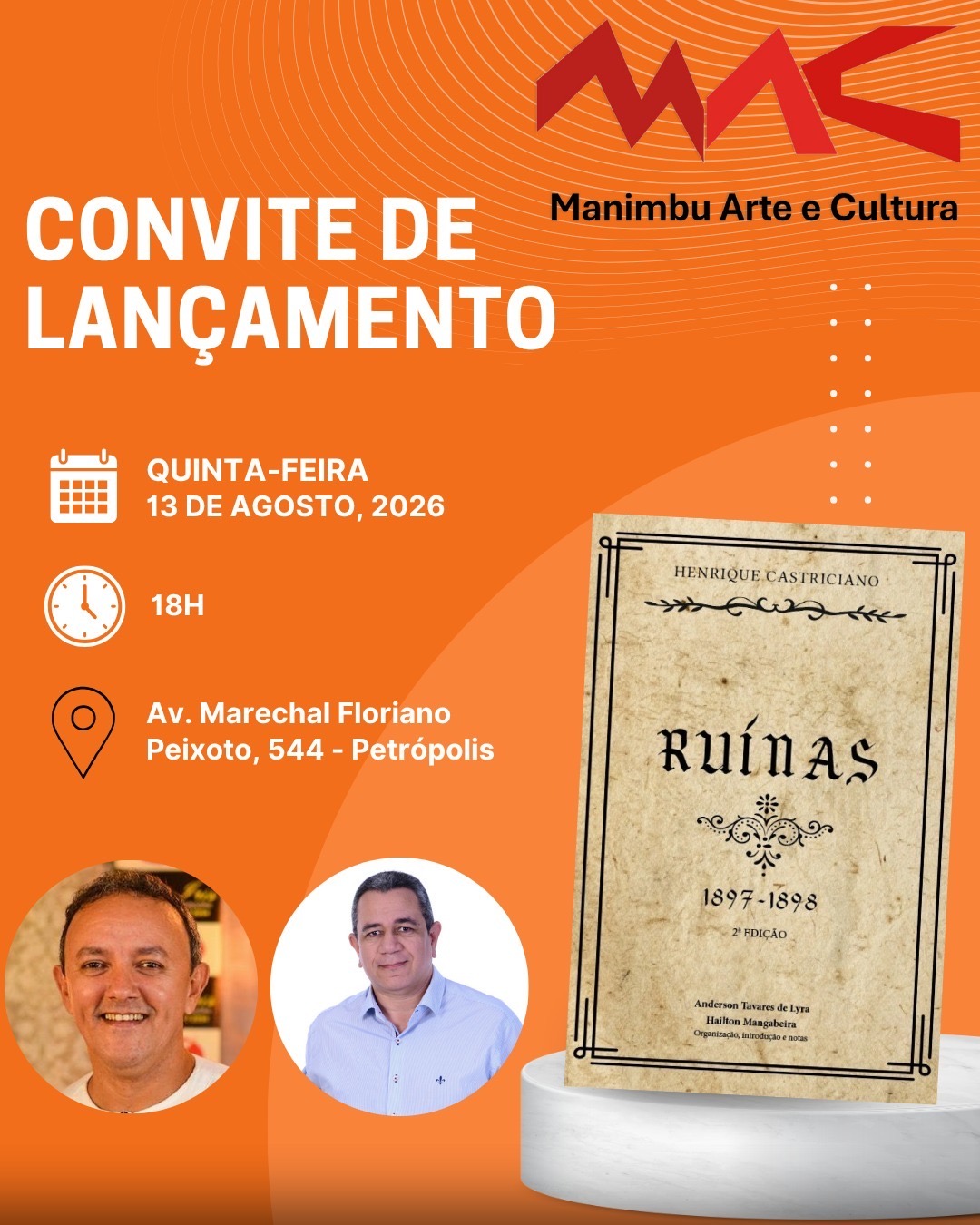 “Ruínas”, de Henrique Castriciano, ganha nova edição e será lançado na Livraria Manimbu, em Natal.