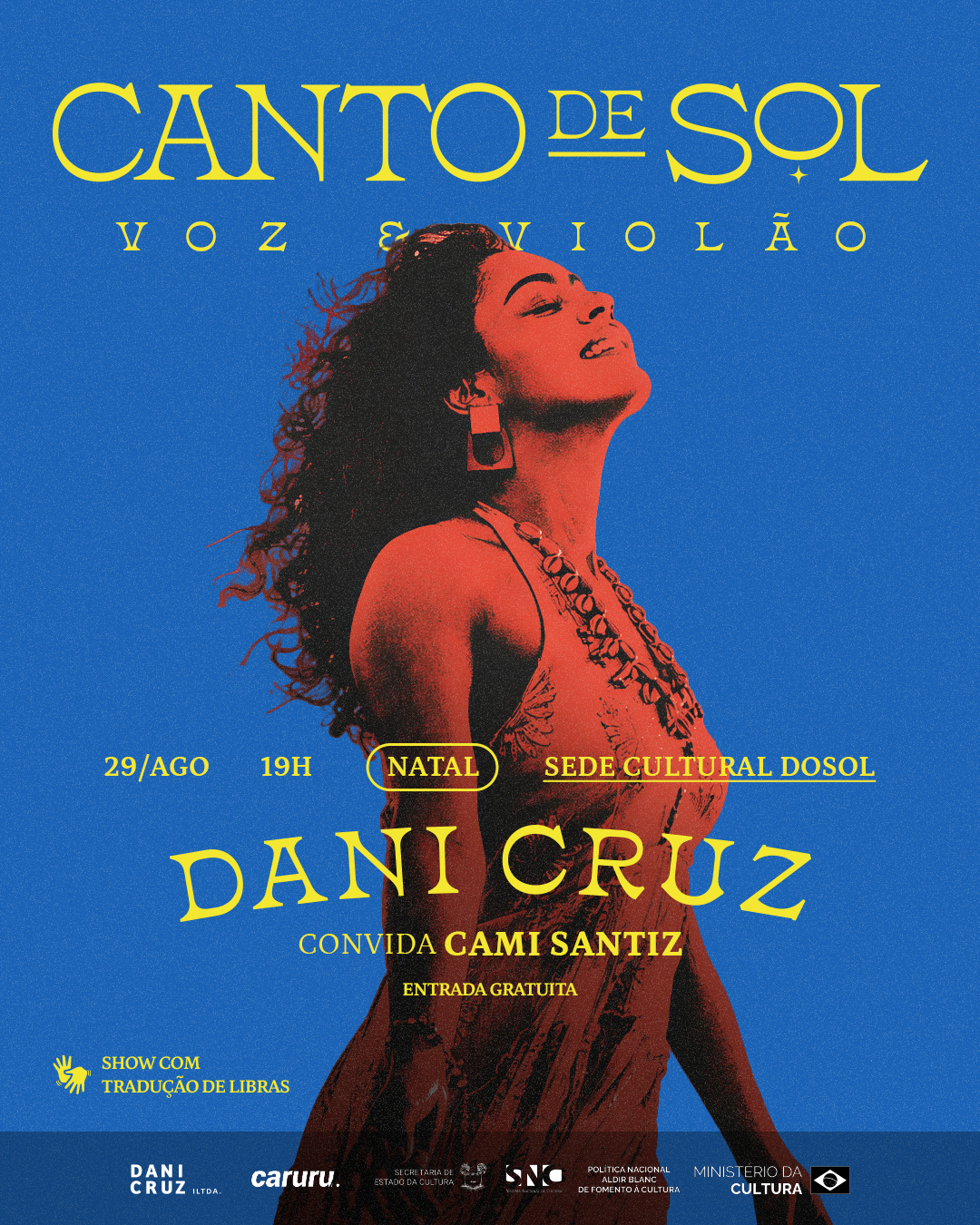 Dani Cruz inicia, neste sábado (29), a circulação do show do seu primeiro álbum “Canto de Sol”