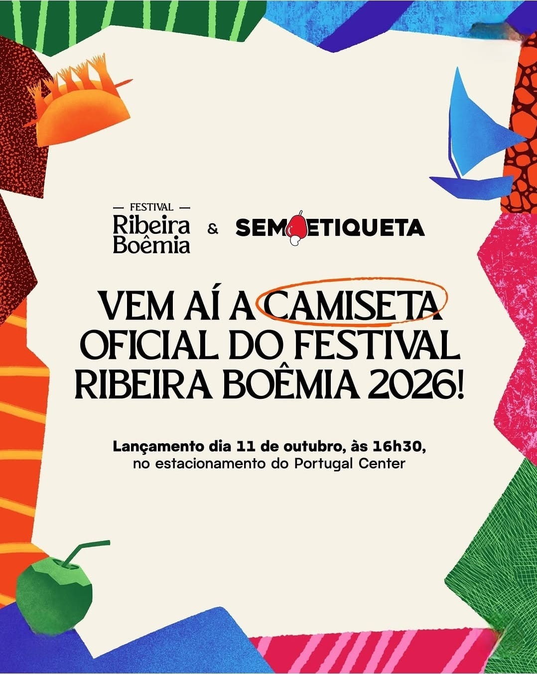 Ribeira Boêmia e Sem Etiqueta lançam camiseta oficial do Festival de Samba Ribeira Boêmia 2026, com roda de samba gratuita