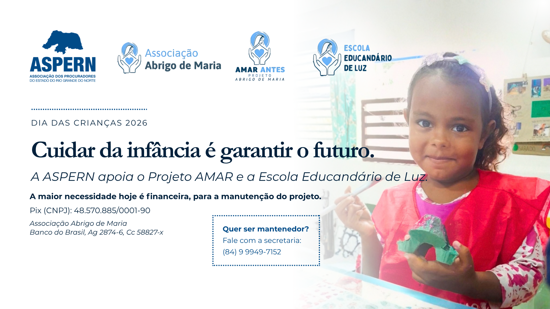 Dia das Crianças: ASPERN apoia campanha de arrecadação para projeto educacional da Vila de Ponta Negra