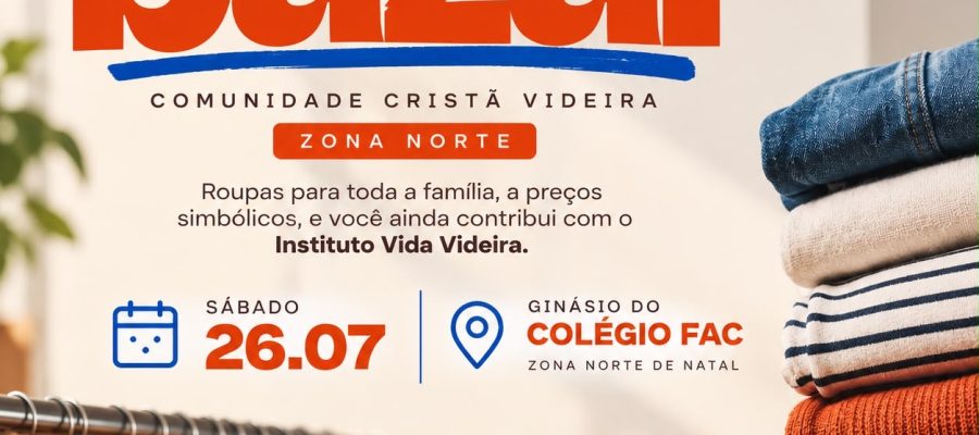 Bazar da Comunidade Cristã Videira chega à Zona Norte de Natal neste sábado