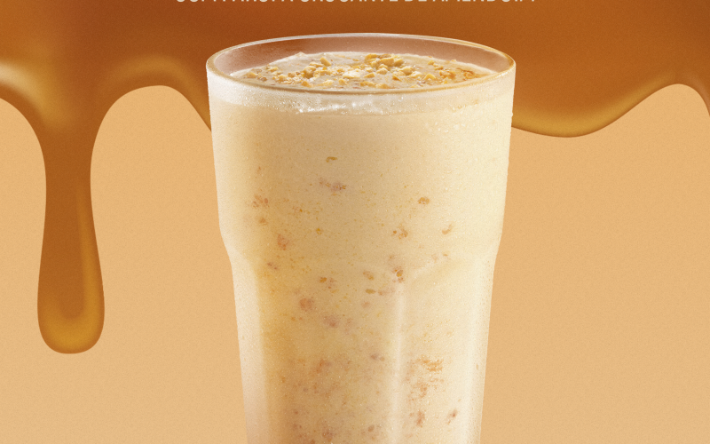 Calda de caramelo retorna ao McDonald’s com o novo McShake Caramelo com Paçoca