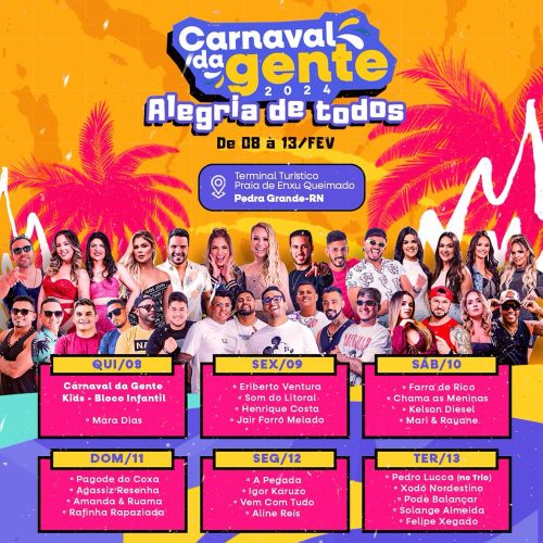 Prefeitura de Pedra Grande vai ter “Carnaval da Gente” com seis dias de festa e 22 atrações