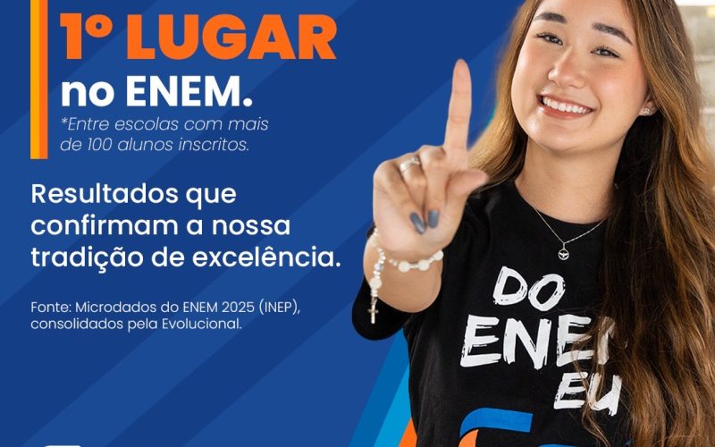 Ranking ENEM 2025: Nosso CEI alcança novamente 1º lugar entre as escolas com mais de 100 alunos inscritos