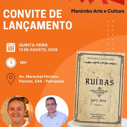 “Ruínas”, de Henrique Castriciano, ganha nova edição e será lançado na Livraria Manimbu, em Natal.