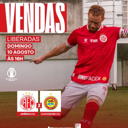 América enfrenta o Juazeirense (BA) no próximo domingo (10); Ingressos já estão à venda