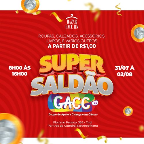 GACC-RN Realiza Bazar Solidário no próximo dia 31 de julho em Natal