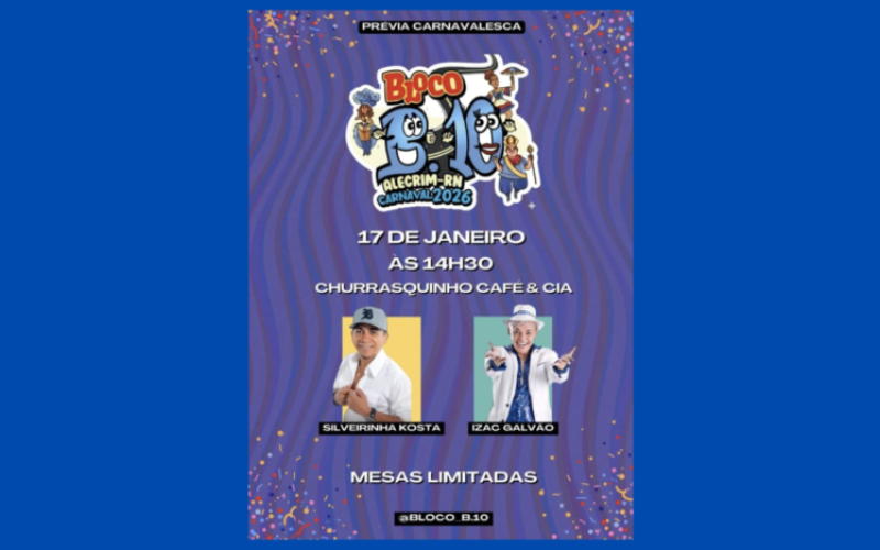 Bloco B-10 promove prévia carnavalesca no bairro do Alecrim