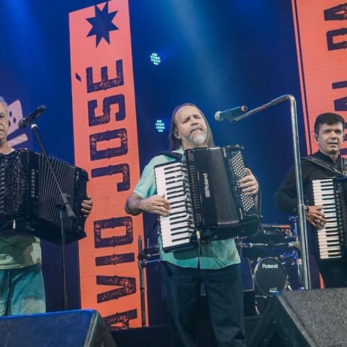 Dorgival Dantas, Waldonys e Flávio José no Encontro com o melhor do forró e das sanfonas, em Natal