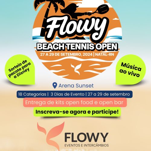 Natal recebe Flowy Beach Tennis Open com torneio e festa exclusiva de 27 a 29 de setembro