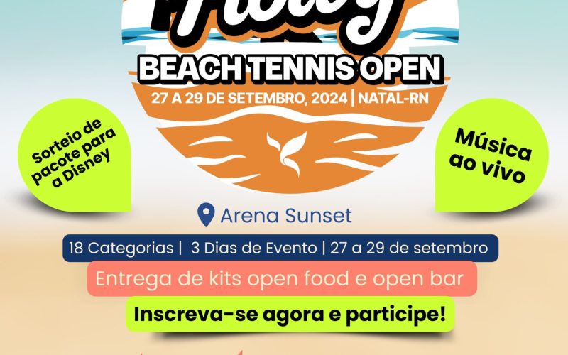 Natal recebe Flowy Beach Tennis Open com torneio e festa exclusiva de 27 a 29 de setembro
