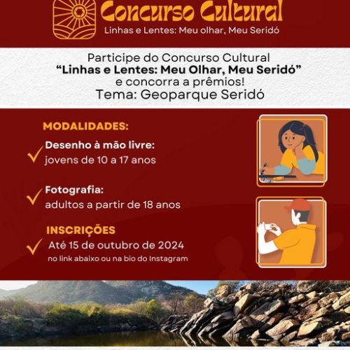 Concurso Cultural “Linhas e Lentes: Meu Olhar, Meu Seridó” destaca o Geoparque Seridó