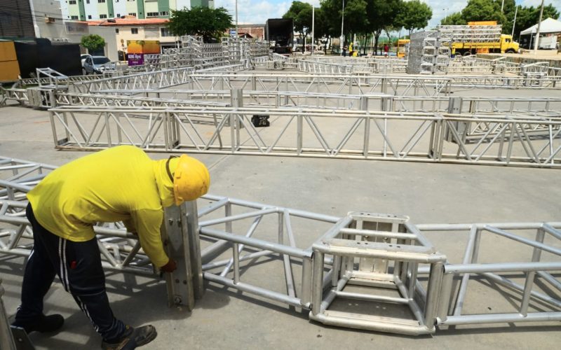 MCJ 2024: Prefeitura de Mossoró inicia montagem da Arena de Quadrilhas Deodete Dias