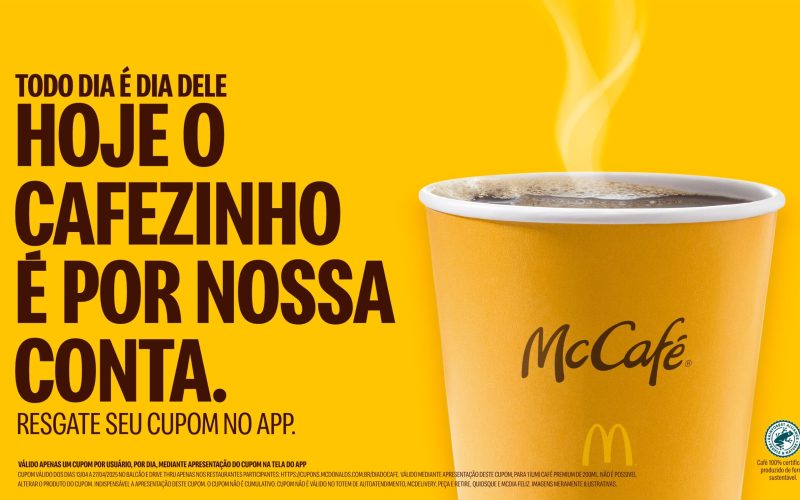 McDonald’s oferece café grátis em restaurantes de todo o Brasil