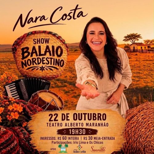 Nara Costa exalta a música potiguar com o show “Balaio Nordestino”, no Teatro Alberto Maranhão