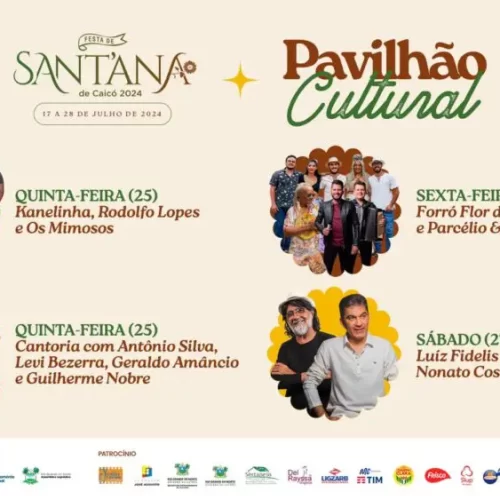 Pavilhão Cultural na Festa de Sant’Ana de Caicó traz shows gratuitos até sábado (27)