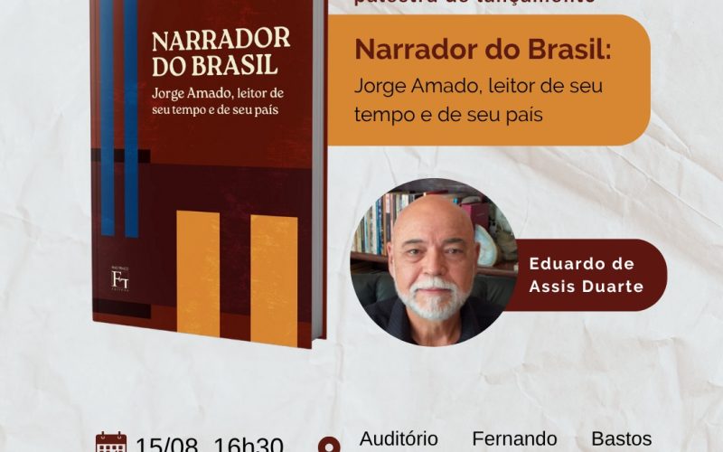 Eduardo de Assis Duarte retorna à UFRN para lançar novo livro sobre Jorge Amado