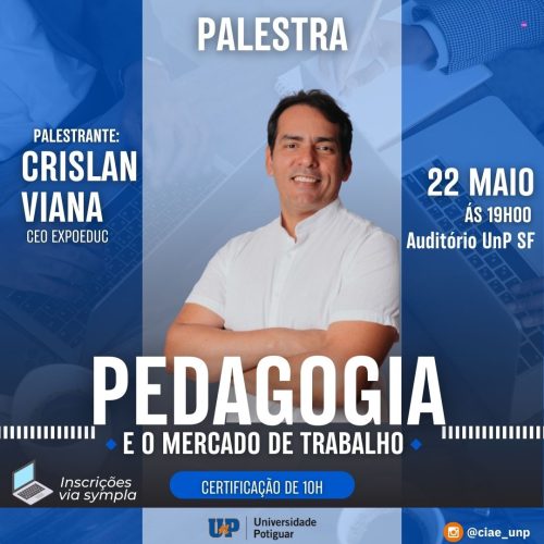 UnP tem inscrições abertas para palestra gratuita com CEO da Expoeduc, Crislan Viana