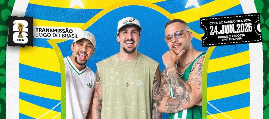 Brasil x Escócia terá evento com entrada gratuita, quatro telões de LED e shows na Prainha Via Costeira