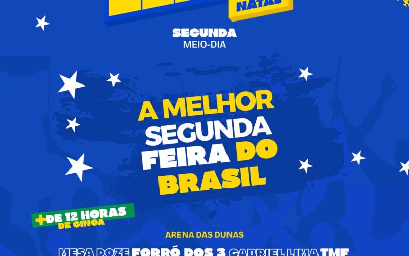 GINGA Natal transmite próximo jogo do Brasil e reúne Mesa Doze, Forró dos 3 e TMF nesta segunda