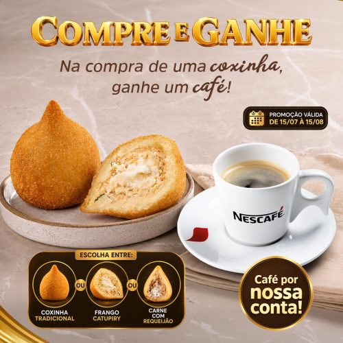 Sodiê Doces oferece café expresso na compra de coxinha em ação nacional nas mais de 400 lojas da rede
