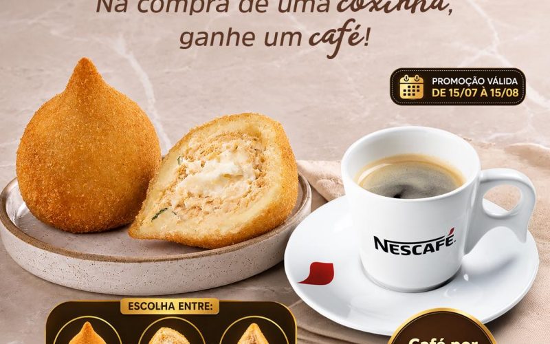 Sodiê Doces oferece café expresso na compra de coxinha em ação nacional nas mais de 400 lojas da rede