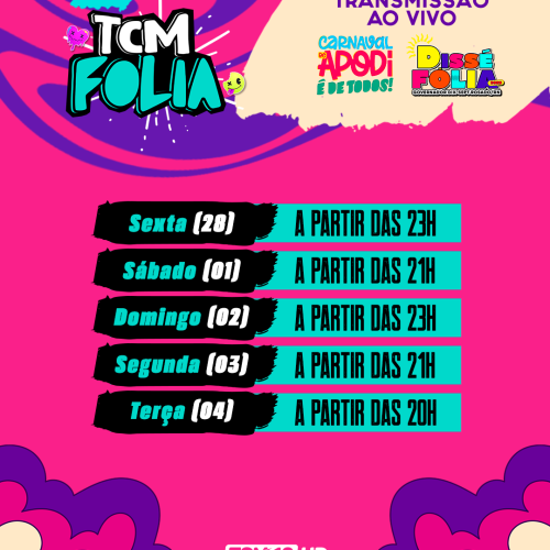TCM Folia 2025 fará cobertura de grandes carnavais na região oeste do RN