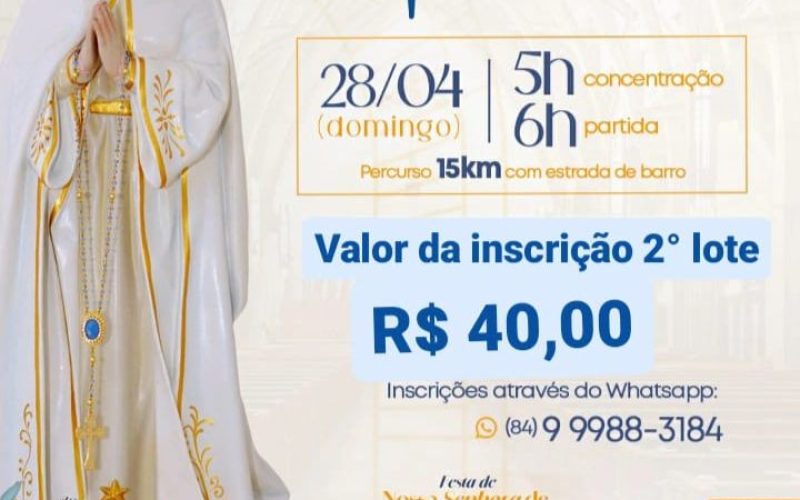 2ª Pedalada com Fátima será realizado dia 28 de abril na cidade de Mossoró