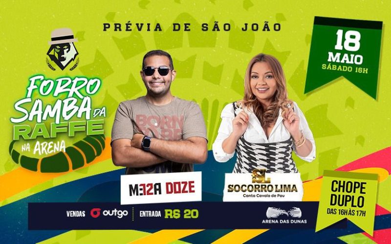 Cervejaria Raffe realiza forró samba neste sábado (18) na Arena das Dunas