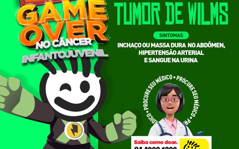 Casa Durval Paiva alerta sobre principais sinais e sintomas do Tumor de Wilms