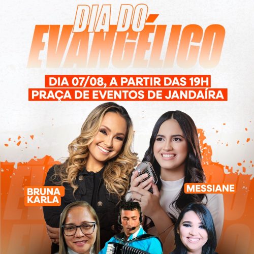 Dia do Evangélico em Jandaíra traz Bruna Karla e Messiane Araújo; Evento é gratuito