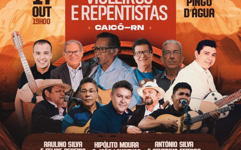 1º Festival de Violeiros e Repentistas movimenta o Pingo D’água, em Caicó, no dia 17 de outubro