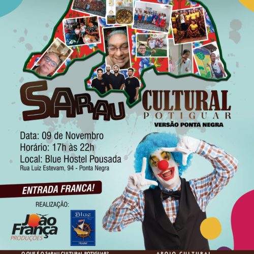 Sarau Cultural de Ponta Negra acontece no dia 9 de novembro com diversas atrações