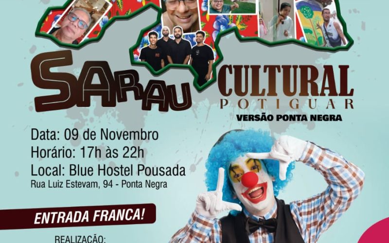 Sarau Cultural de Ponta Negra acontece no dia 9 de novembro com diversas atrações