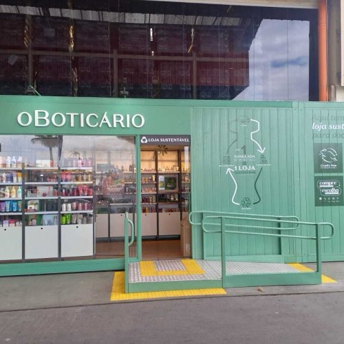 Nova loja O Boticário de Natal foi produzida com 1 tonelada de material reciclado