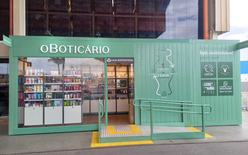Nova loja O Boticário de Natal foi produzida com 1 tonelada de material reciclado