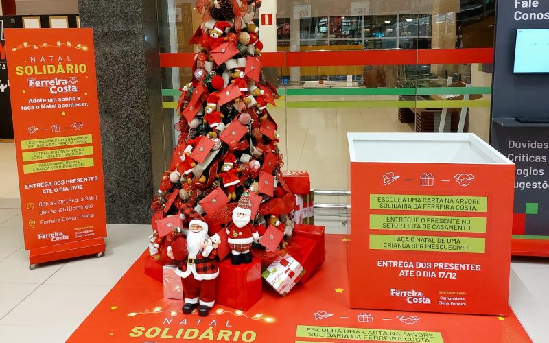 Campanha Natal Solidário acontece na Ferreira Costa até o dia 13 de Dezembro